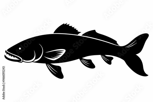 bowfin sihouette black vector