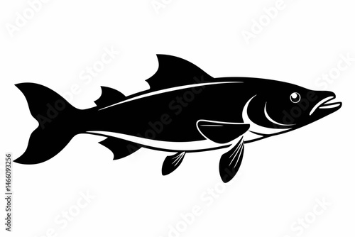 bowfin sihouette black vector
