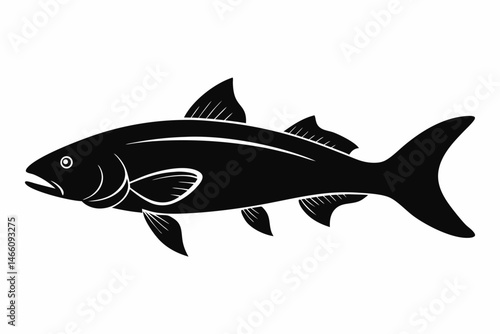 bowfin sihouette black vector
