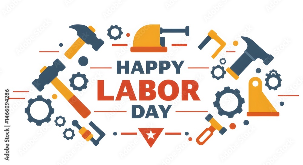 Labor Day Tools Illustration Labor Day Tools Illustration