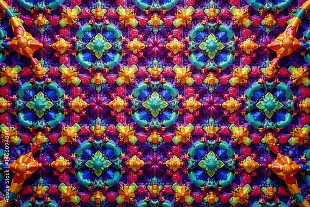 Intricate geometric shapes, vibrant colors repeat seamlessly, wallpaper, geometric Intricate geometric shapes, vibrant colors repeat seamlessly, wallpaper, geometric