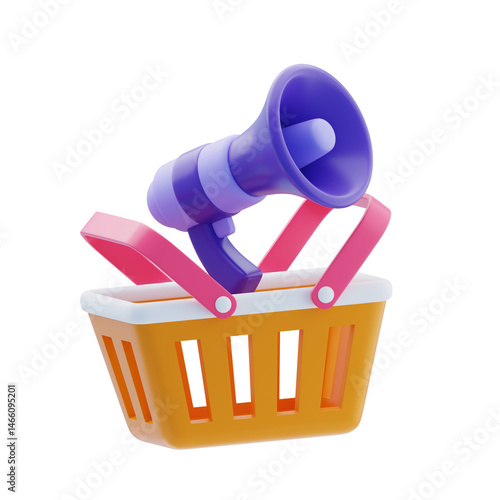 Shopping Marketing 3D Icon. Shopping promotion concept