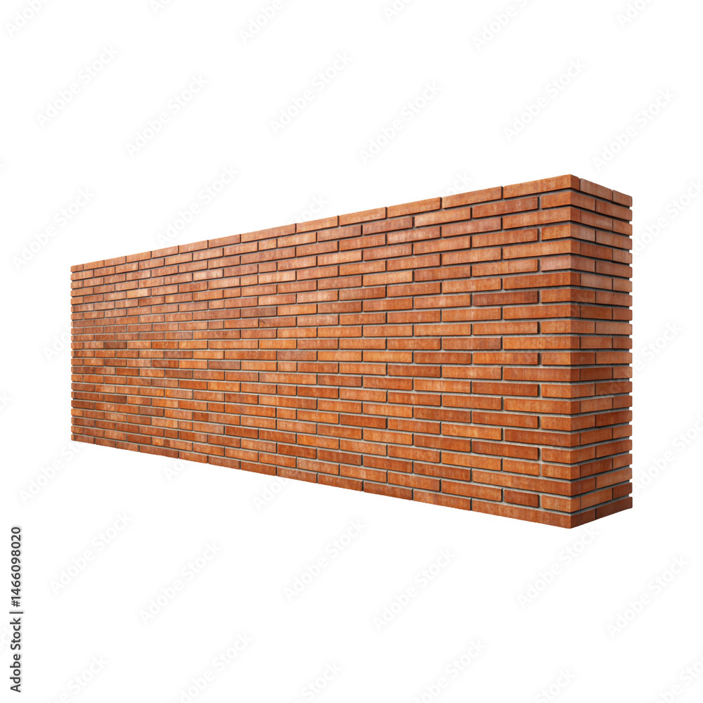 constructed brick wall showcasing rich red and brown tones brick wall featuring a seamless arrangement of textured bricks, perfect for urban and residential aesthetics transparent background