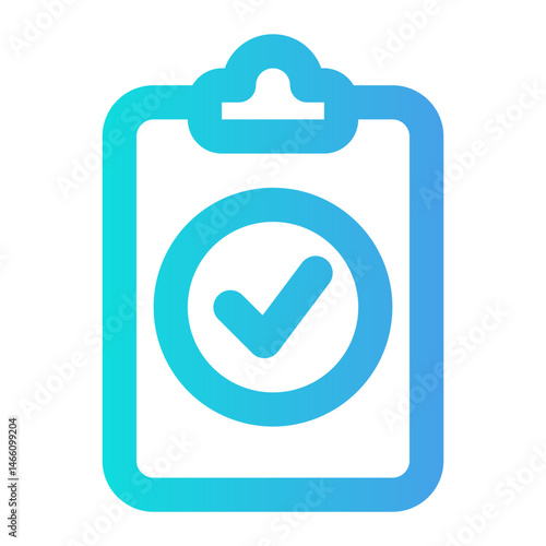 Minimalist icon of a clipboard with a checkmark, suitable for task completion or approval in digital interfaces.