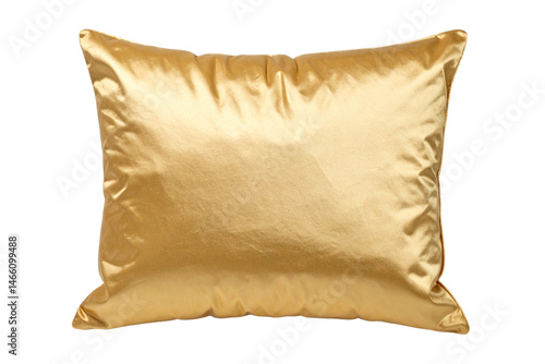 Wallpaper Mural   A golden rectangular cushion with soft folds, made of silk fabric, isolated on a transparent background Torontodigital.ca