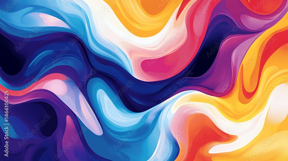 Fototapeta premium Abstract Colorful Swirling Paint Wave Design