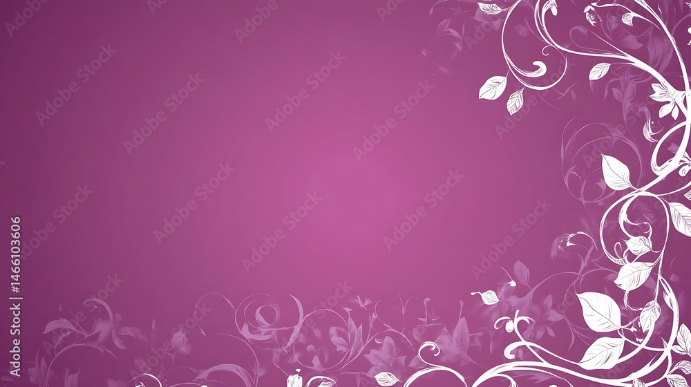 Ornate floral design on purple backdrop Ornate floral design on purple backdrop