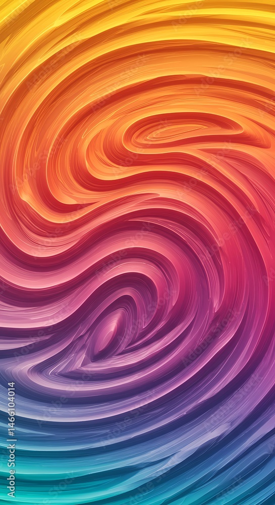 Obraz premium Abstract Swirling Rainbow Pattern, Vibrant Color Vortex