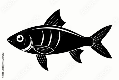 rainbowfish sihouette black vector