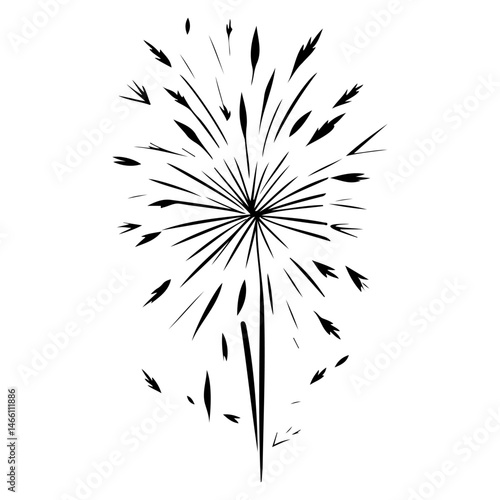 Stylized burst illustration evokes a sense of celebration and energy