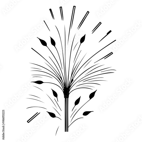 Minimalist explosion concept utilizing dynamic radiating linework design