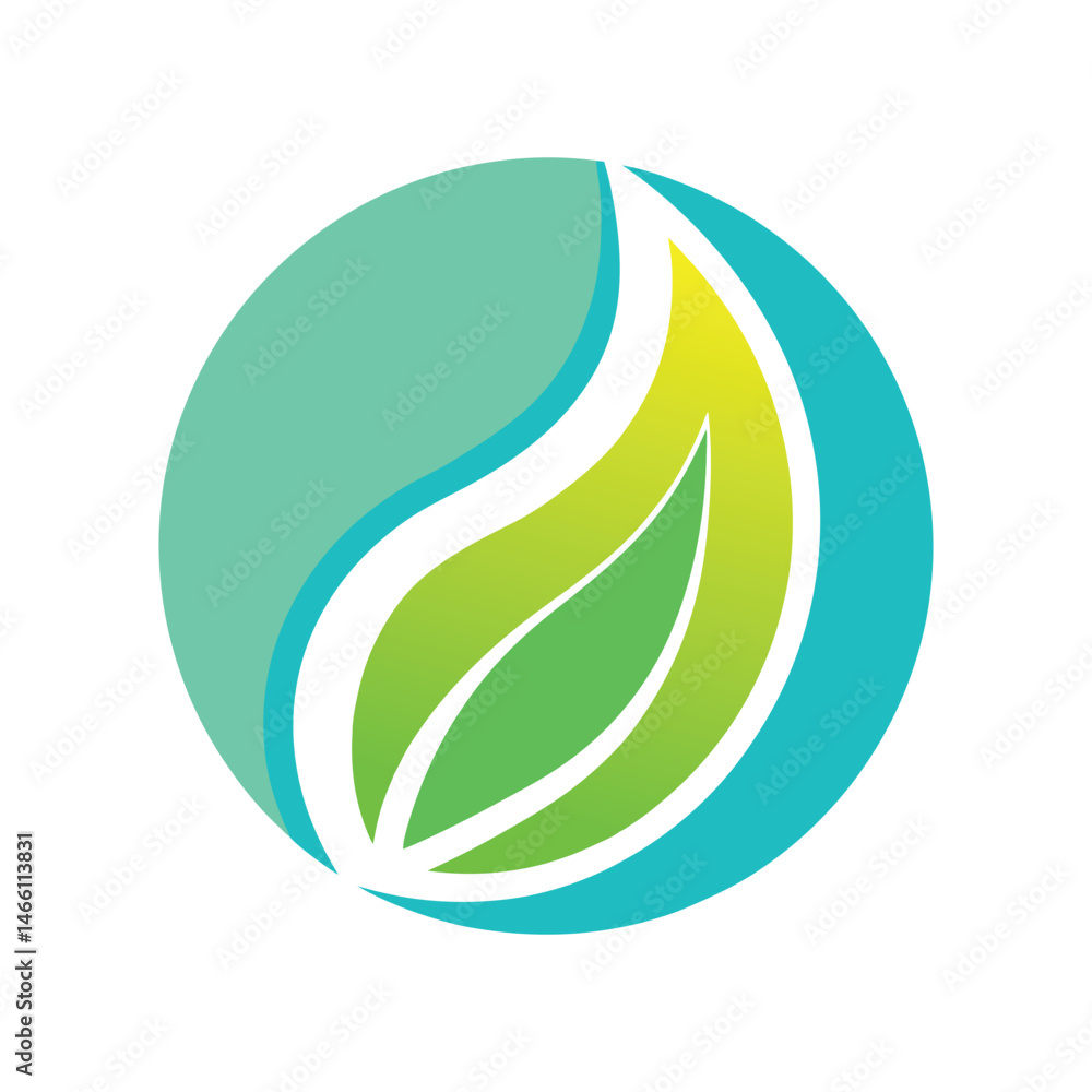 Obraz premium Abstract Eco-Friendly Leaf Logo