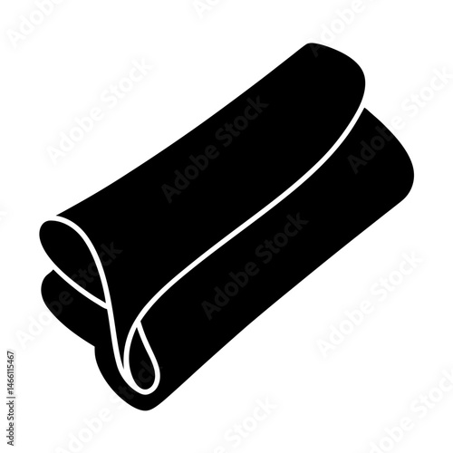 spring roll vector silhouette icon, black and white illustration of food.