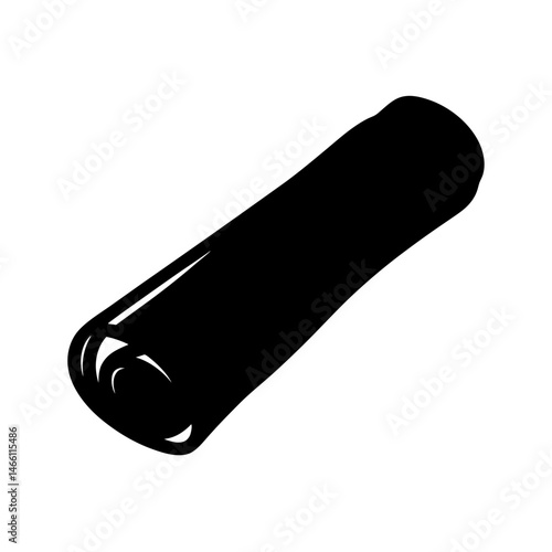 spring roll vector silhouette icon, black and white illustration of food.