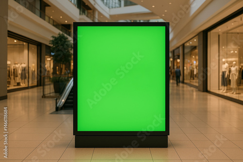 green screen billboard in the front store mall