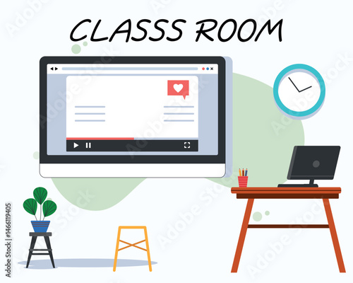 online classroom vector art