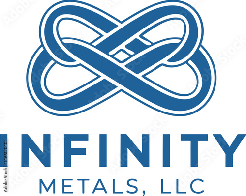 Infinity Metals LLC Industrial Logo Vector with Interlocking Infinity Loops Modern Metallic Emblem SVG PNG Download