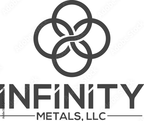 Infinity Metals LLC Logo Art Industrial Strength Symbol with Interlinked Infinity Loops Modern Metallic Emblem SVG, PNG Files for Instant Download