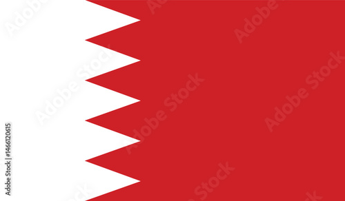 Bahraini national symbol. Flag of Bahraini is a sign symbol.