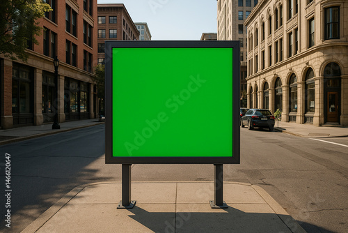 green screen billboard on the road