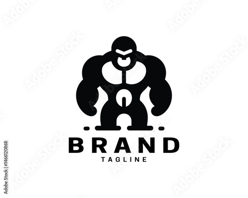 Mighty gorilla head logo icon in modern style