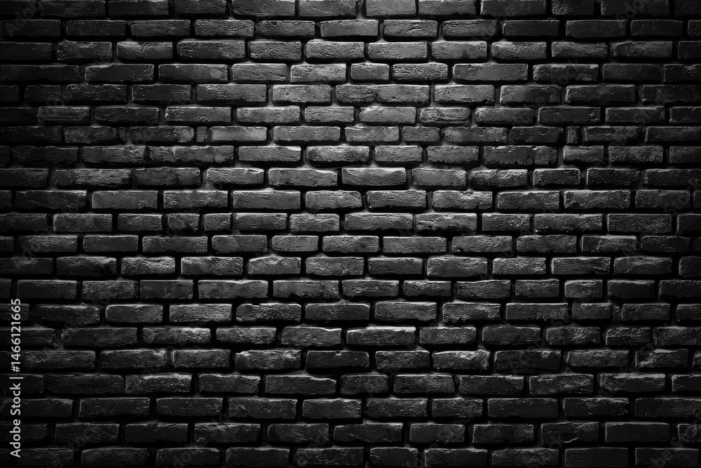 Fototapeta premium Dark Brick Wall Texture A Study in Shadow, Depth, and Material