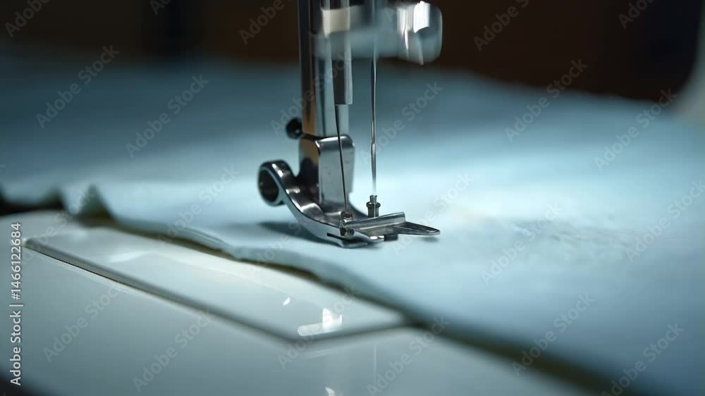 close up of sewing machine working on fabric close up of sewing machine working on fabric
