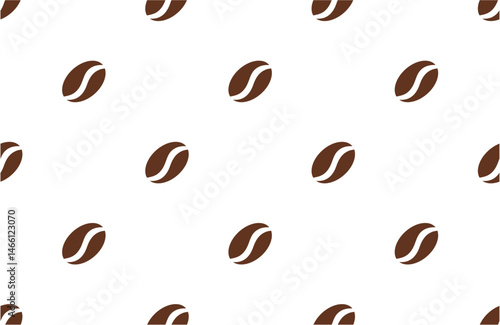 seamless pattern with brown coffee on white background