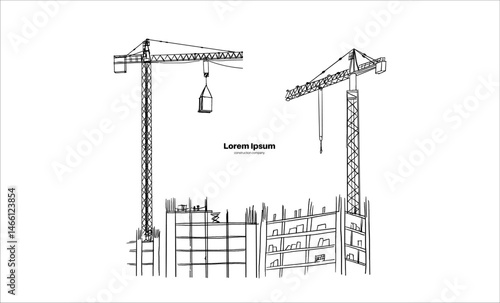 Building crane sketch