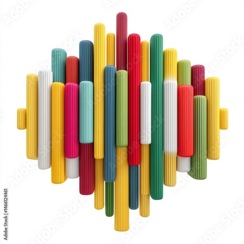 Colorful Cylindrical Wave Abstract Design