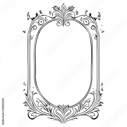 Elegant botanical ornamented frame design for layouts and presentations