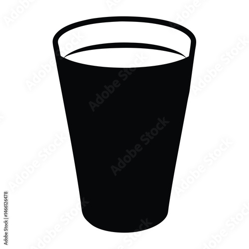 eggnog glass vector silhouette icon, black and white illustration of drinks.