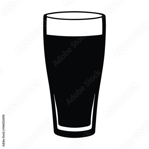 eggnog glass vector silhouette icon, black and white illustration of drinks.