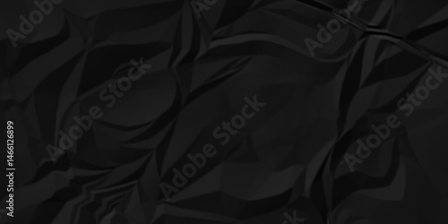 Black crumple obsolete billboard rumple. wrinkle ripped creased white crumple aged closeup craft document grunge recycling paper background.	

