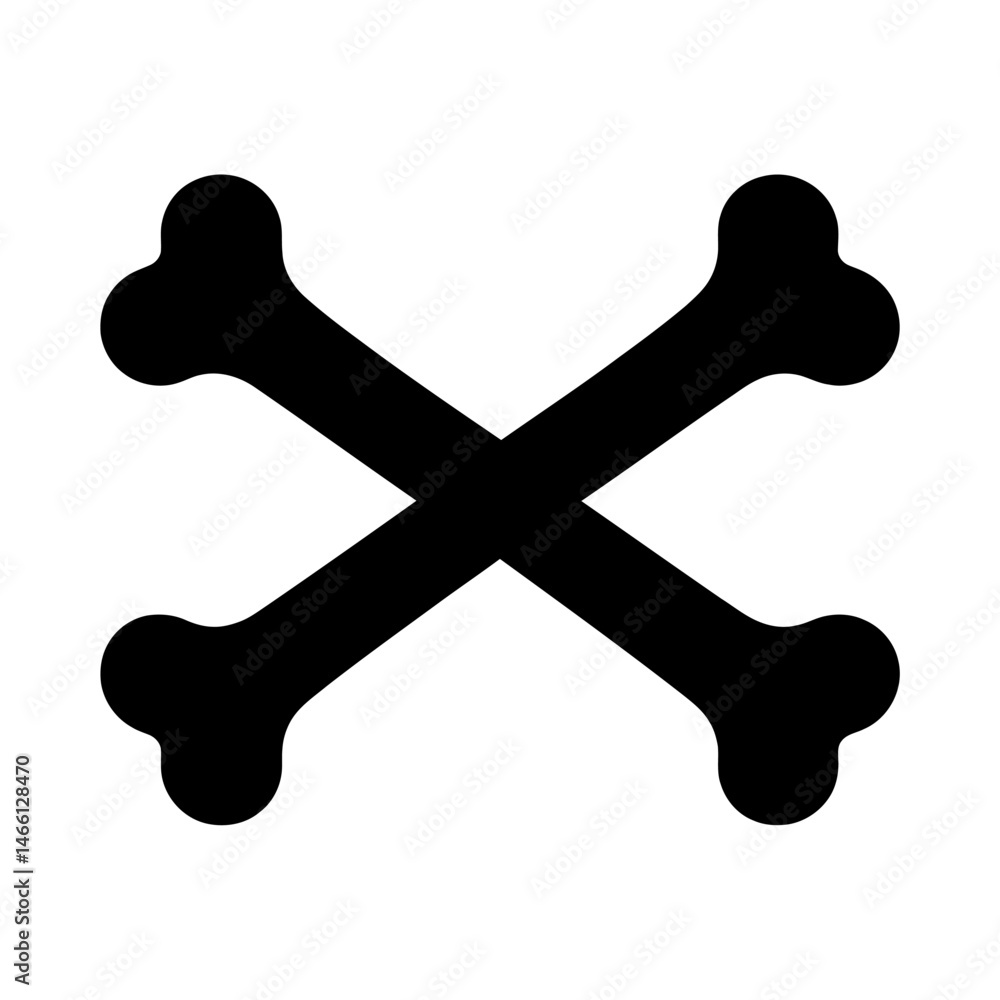 Crossed Bones in Black and White. Crossed Bones in Black and White.