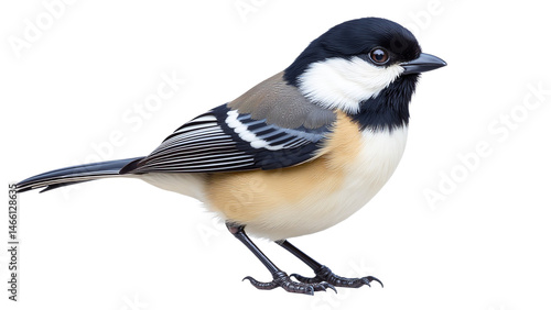 Detailed Chickadee Clipart, isolated on a white background.