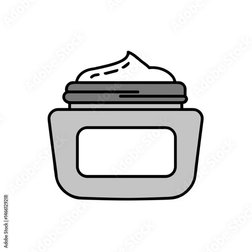 Cream jar with a smooth texture on a white background  