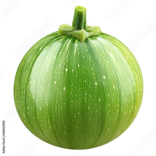 Round zucchini squash vegetable isolated on transparent background
