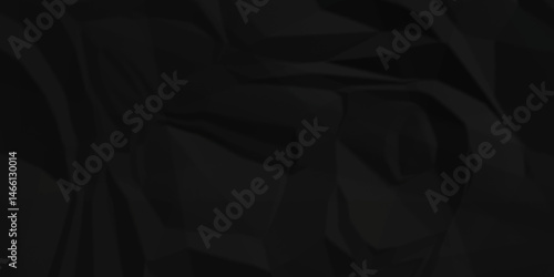 Black crumple obsolete billboard rumple. wrinkle ripped creased black crumple aged closeup craft document grunge recycling paper background.	
