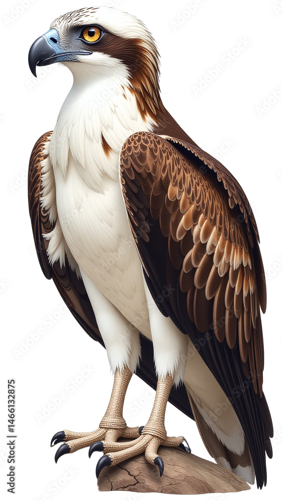 Obraz premium Detailed Osprey Clipart, isolated on a white background.