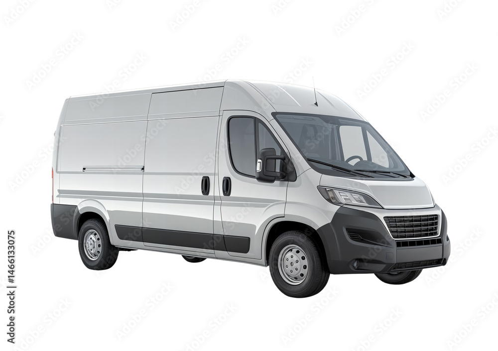 Sleek White Commercial Vehicle on Plain Background Sleek White Commercial Vehicle on Plain Background