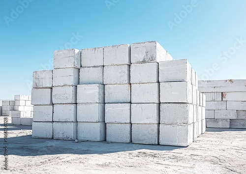 Concrete blocks stacked