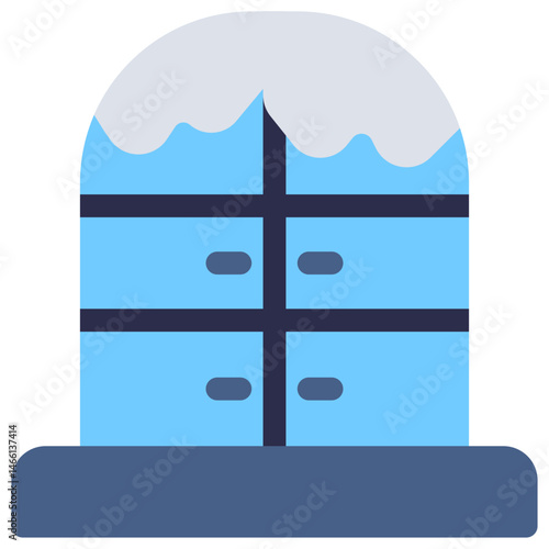 window with snowdrifts