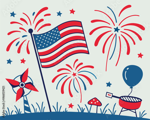 4th of july . independence day vector illustration