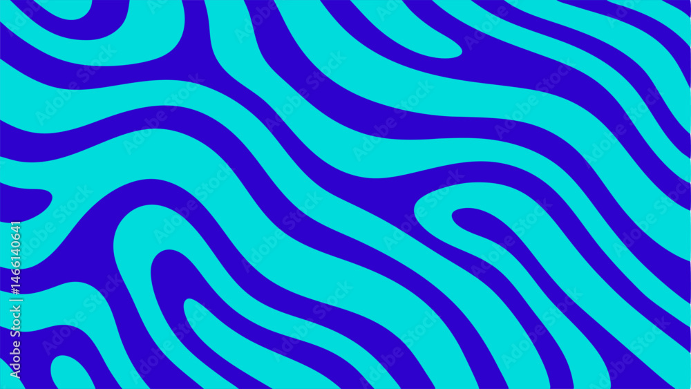Naklejka premium Abstract Teal and Purple Wavy Lines Background