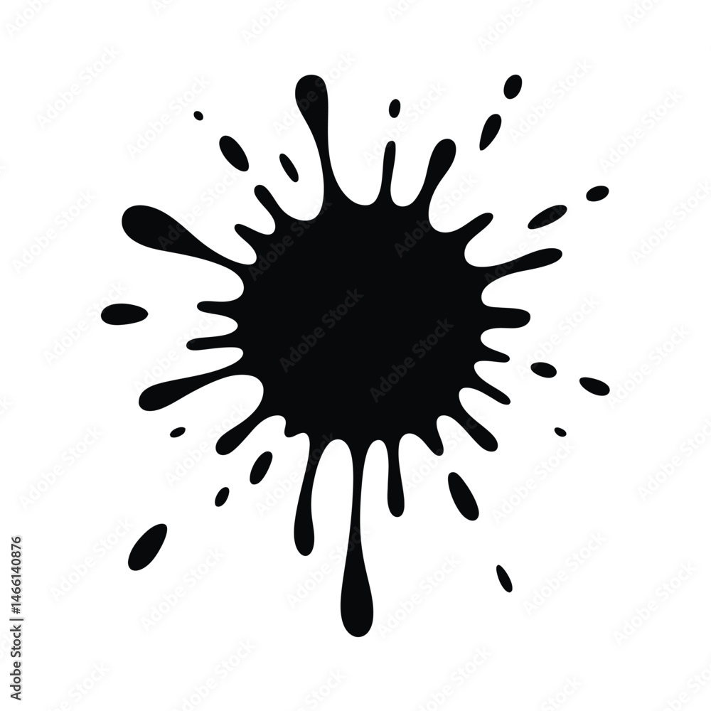 Abstract Black Ink Blot Splatter Design Element Abstract Black Ink Blot Splatter Design Element