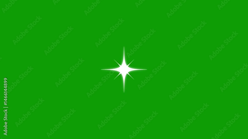 Animation of Twinkling White Stars and Sparkle Effects on Green Background Animation of Twinkling White Stars and Sparkle Effects on Green Background