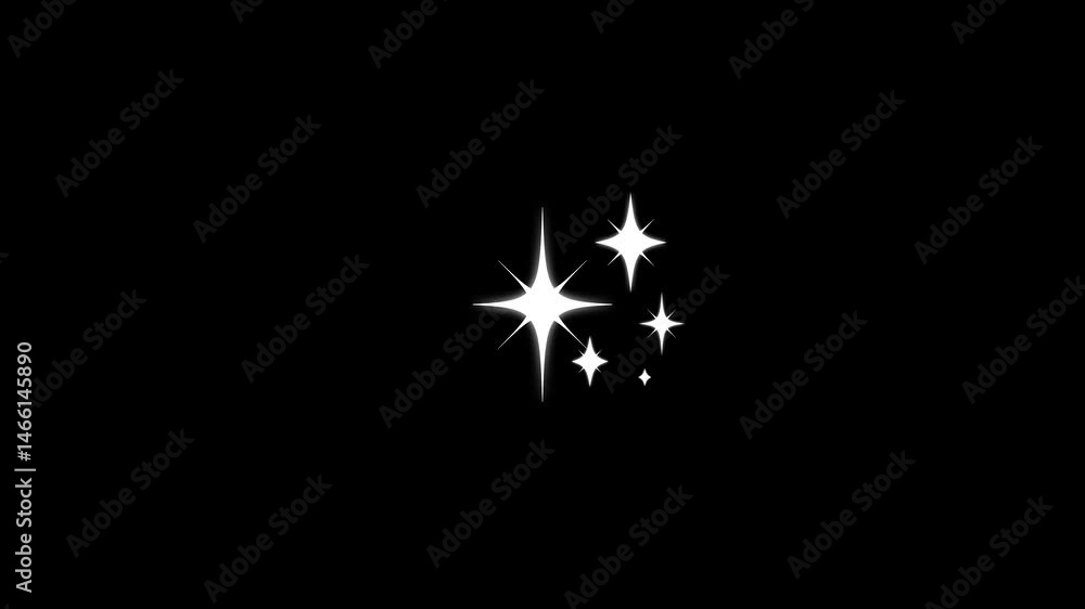 Elegant Twinkling Stars Style with Black Background for Night Sky Motion Graphics Elegant Twinkling Stars Style with Black Background for Night Sky Motion Graphics