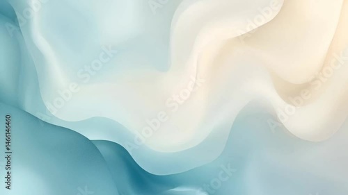 Gentle Flowing Layers: Ethereal Teal & Cream Abstract
