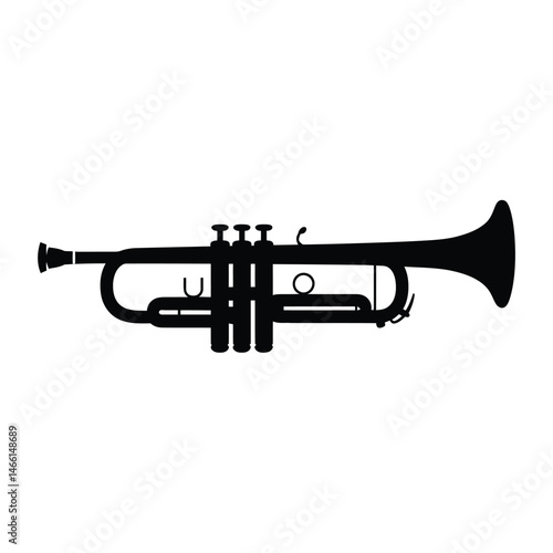 Black Silhouette of a Trumpet Musical Instrument